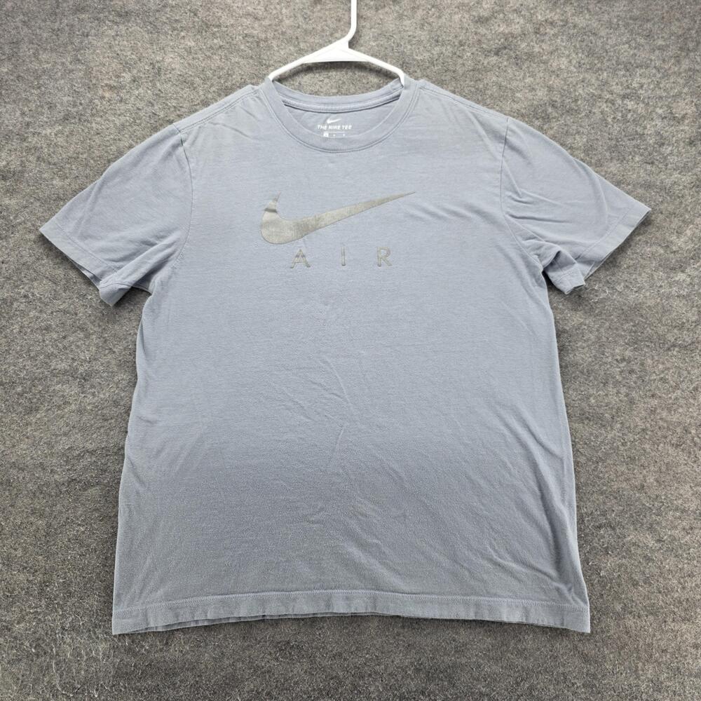 Nike Shirt Mens M Gray Short Sleeve Crewneck Tagless Cotton AIR Swoosh Logo